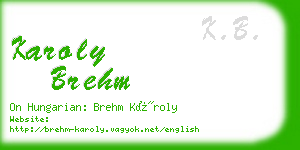 karoly brehm business card